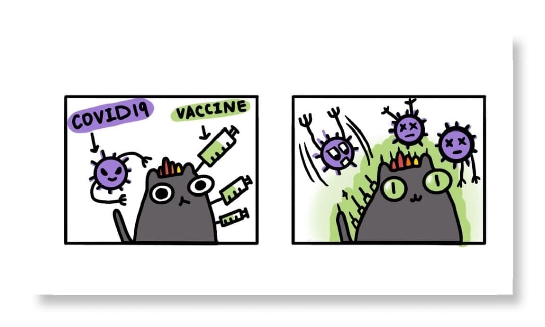 打疫苗明信片